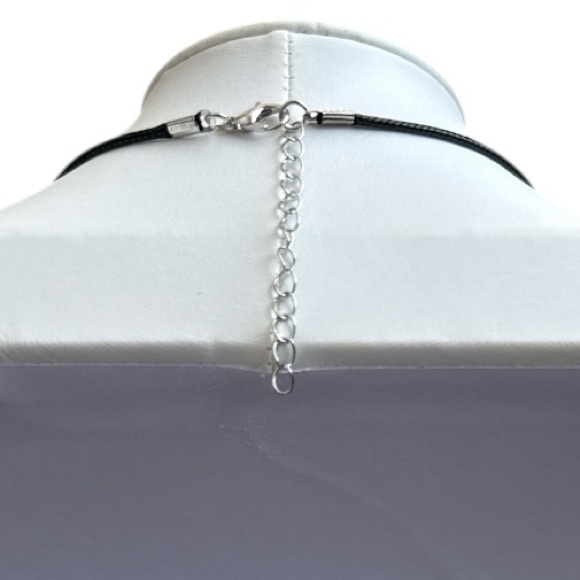 Handmade Teal and Green Fluid Art Heart Pendant Necklace by Svetlana Yeung - Picture 9 of 9